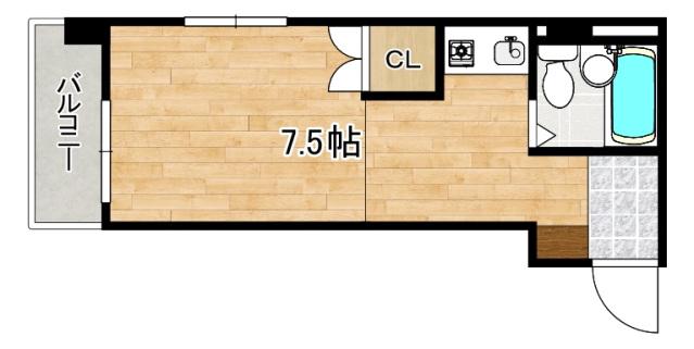 若草E・Wビル(ワンルーム/4階)の間取り写真