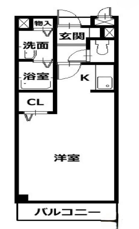 リーデンベルクA(ワンルーム/1階)の間取り写真