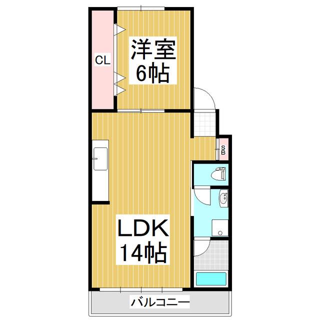 ハイツスエヒロ(1LDK/2階)の間取り写真