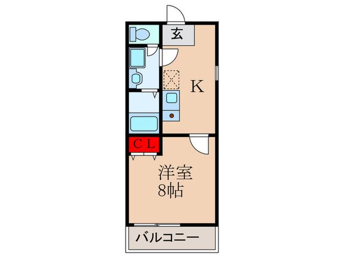アサヒマンション(1K/2階)の間取り写真