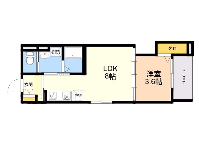 ROBOT HOME 吉塚(1LDK/1階)の間取り写真