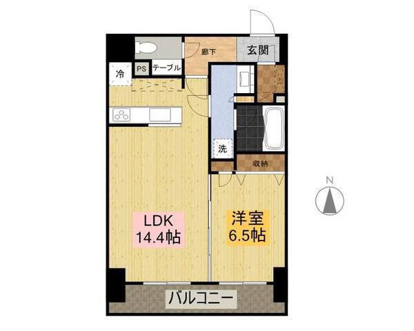 ブレシア銀座イースト(1LDK/12階)の間取り写真