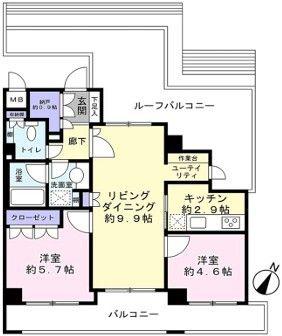 保土ヶ谷マンション(2LDK/5階)の間取り写真