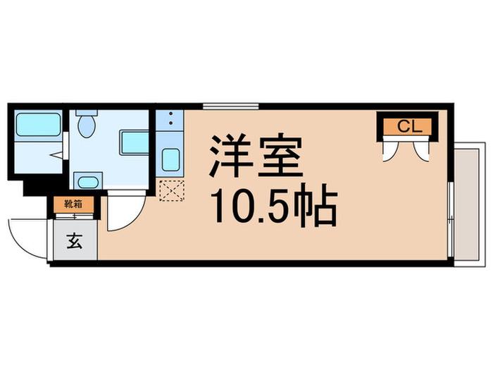 FERIOときわ台(ワンルーム/1階)の間取り写真