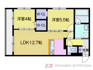 ヴィスタソルマーレ(2LDK/5階)の間取り写真