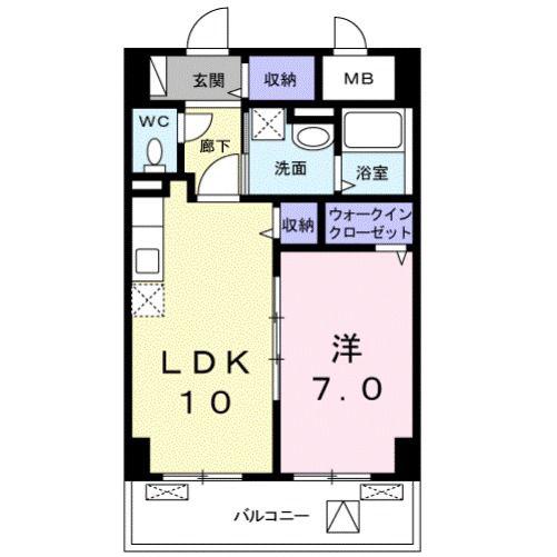 プログレスV番館(1LDK/2階)の間取り写真