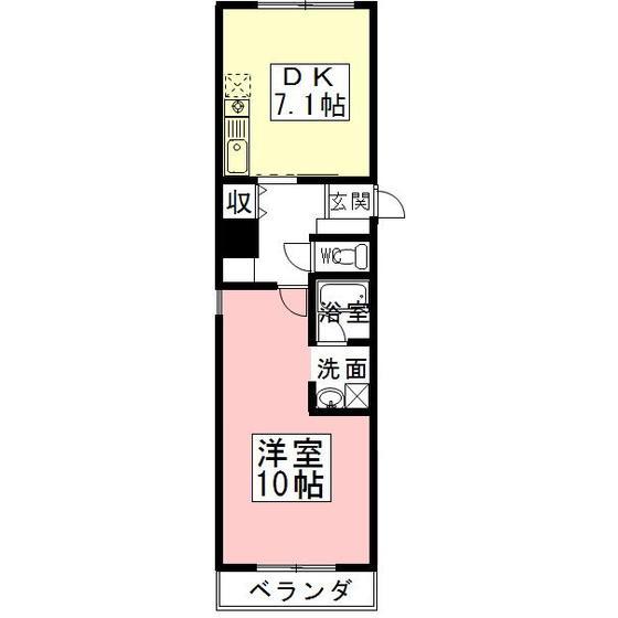HABITATION LE・DOME(1DK/6階)の間取り写真