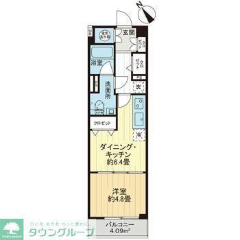 ライオンズプラザ池袋(1DK/11階)の間取り写真
