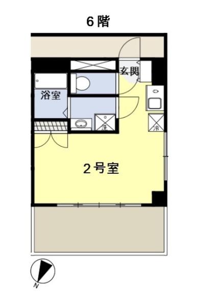 ヴィラ阪東橋(1K/6階)の間取り写真