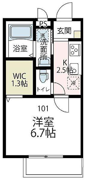 セレーヌ仲町台B(1K/1階)の間取り写真