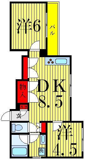 細川ビル(2DK/3階)の間取り写真