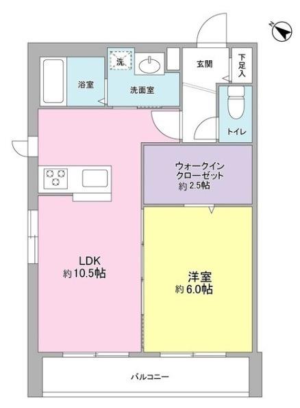 クレール彩(1LDK/3階)の間取り写真