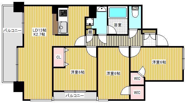 スカイヒルズSTII(3LDK/5階)の間取り写真