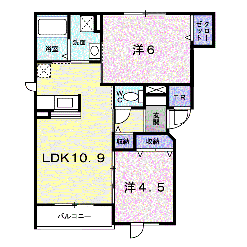 セレブレート和壱番館(2LDK/2階)の間取り写真