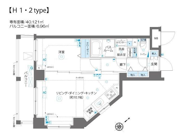 AELL蒲田南(1LDK/5階)の間取り写真
