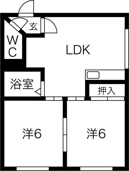 ラフォーレ40(2LDK/2階)の間取り写真