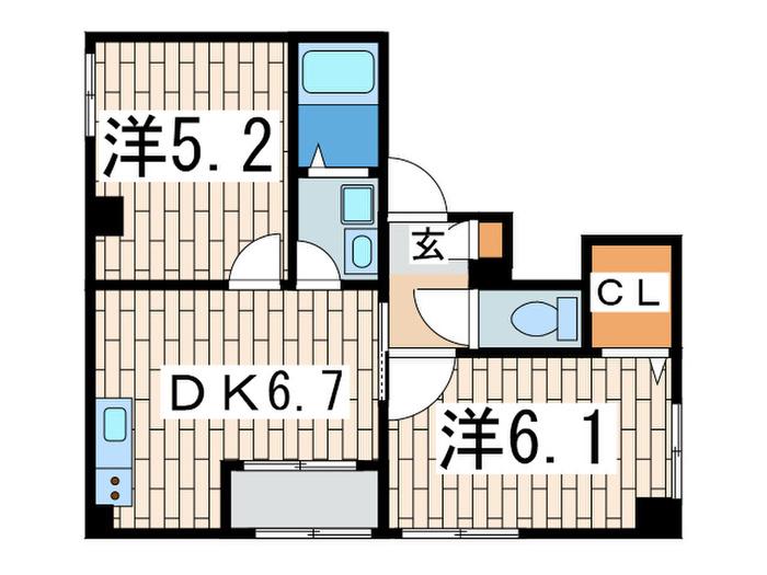 国際山田ビル(2DK/2階)の間取り写真