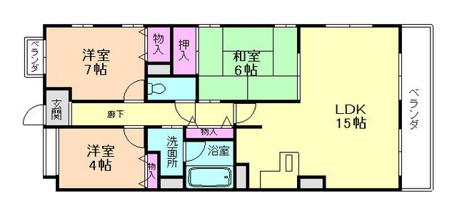 カーサグランデ池田(3LDK/2階)の間取り写真