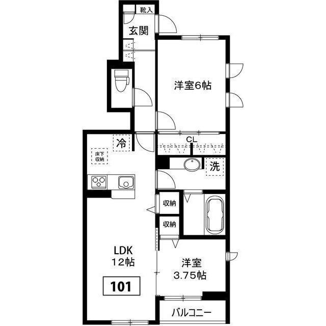 グランドステージI(2LDK/1階)の間取り写真