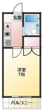 フォレストI(1K/3階)の間取り写真