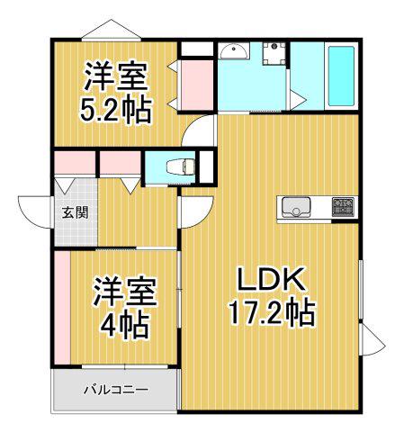 リブレメゾン花園町1(2LDK/1階)の間取り写真