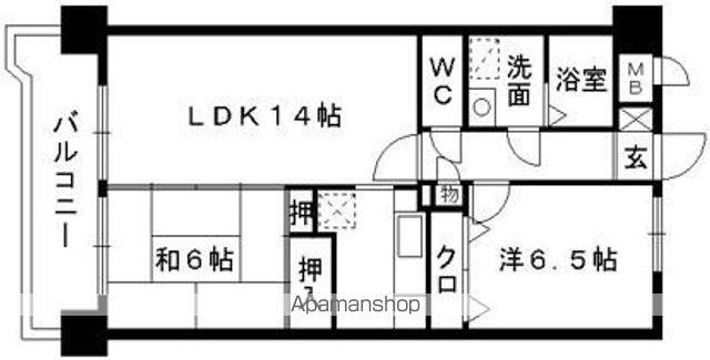 カズガリアーノ(2LDK/8階)の間取り写真