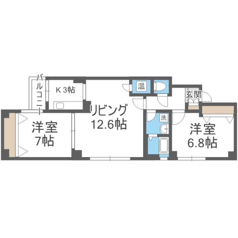 PEACE AVENUE SHIRASAKI(2LDK/4階)の間取り写真