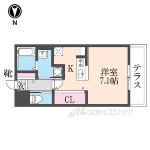エアルレジデンス1(ワンルーム/2階)の間取り写真