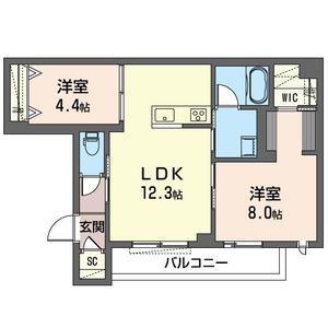 クレスト(2LDK/2階)の間取り写真