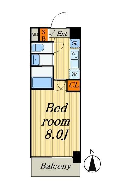 S-RESIDENCE錦糸町パークサイド(1K/6階)の間取り写真