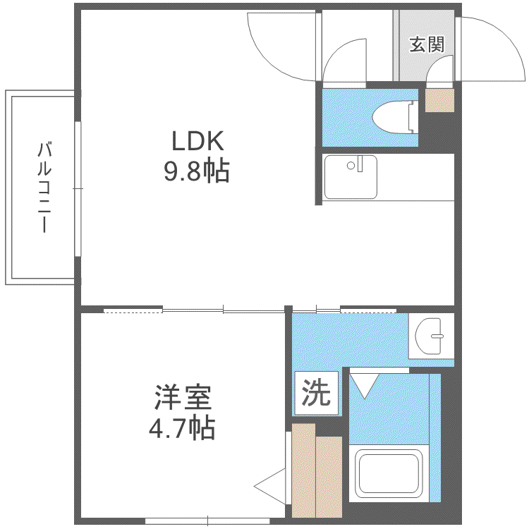 HTS東札幌(1LDK/3階)の間取り写真