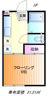 87ハイツA(1K/1階)の間取り写真