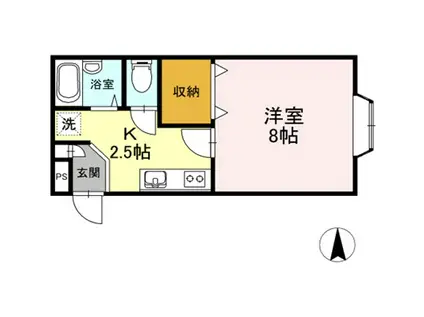 広面ニッセイハイム(1K/2階)の間取り写真