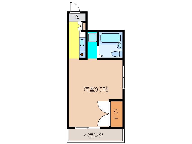 大口平和マンション(1K/5階)の間取り写真