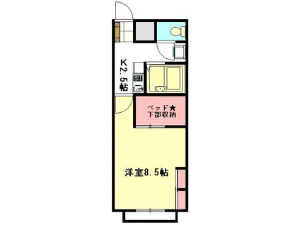 レオパレスけやき(1K/1階)の間取り写真