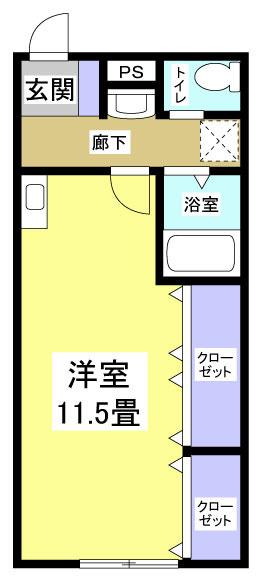 ウエダハイツ(1K/1階)の間取り写真