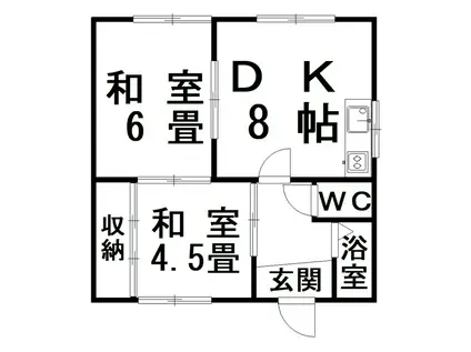 ハウスニクス(2DK/2階)の間取り写真