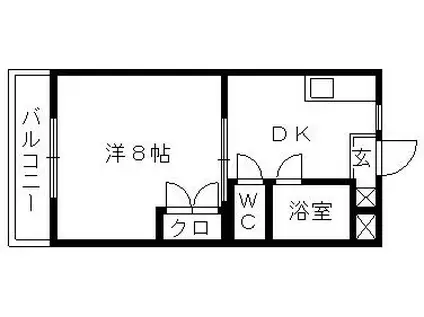 栄マンション(1DK/2階)の間取り写真