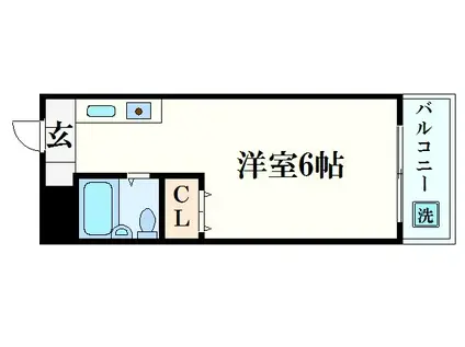 ジュネス城北新町(ワンルーム/2階)の間取り写真