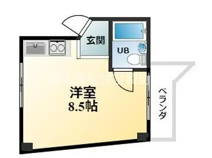 キャロル豊中(ワンルーム/1階)の間取り写真