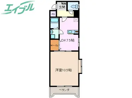 タウンエステート西浦(1DK/2階)の間取り写真