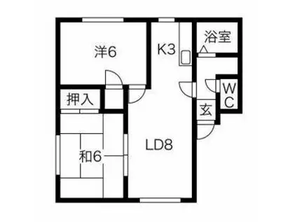 ノース FIELD弐番館(2LDK/3階)の間取り写真