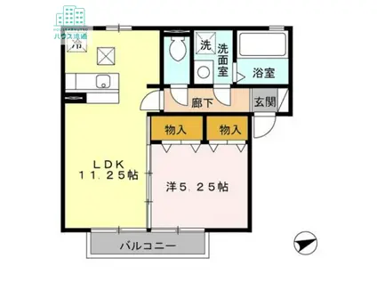 アルペジオ久原A(1LDK/1階)の間取り写真