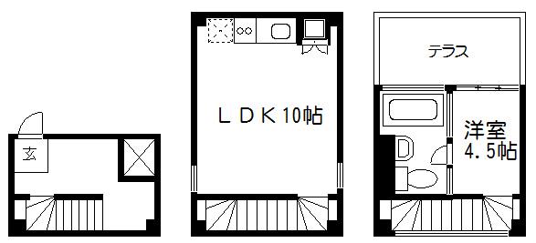 是空HORIKAWA(1LDK/1階)の間取り写真