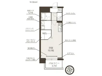 RIVIERE水前寺公園(ワンルーム/3階)の間取り写真