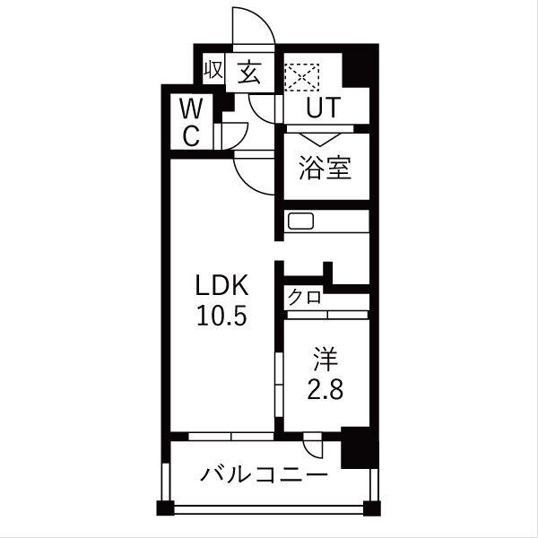 グランフェリーチェ・ナイン(1LDK/9階)の間取り写真