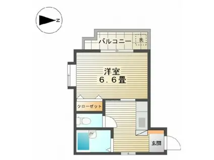 シャルマンハイムK2(1K/3階)の間取り写真