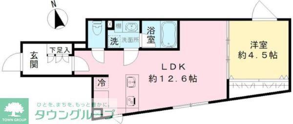 COEUR BLANC八幡山(1LDK/2階)の間取り写真