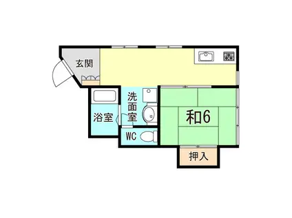 川本興産ビル(1DK/4階)の間取り写真