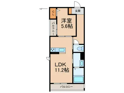 ハルミエールII(1LDK/3階)の間取り写真